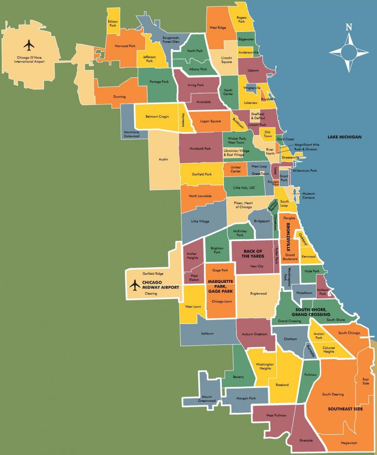 kaart van wyk in Chicago