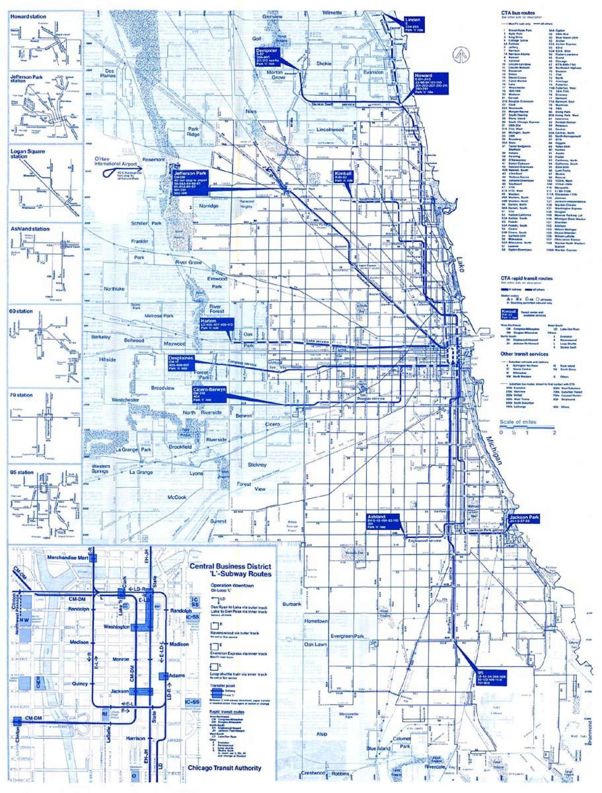 Chicago bus stelsel kaart