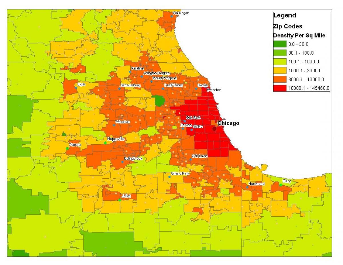 demografiese kaart van Chicago
