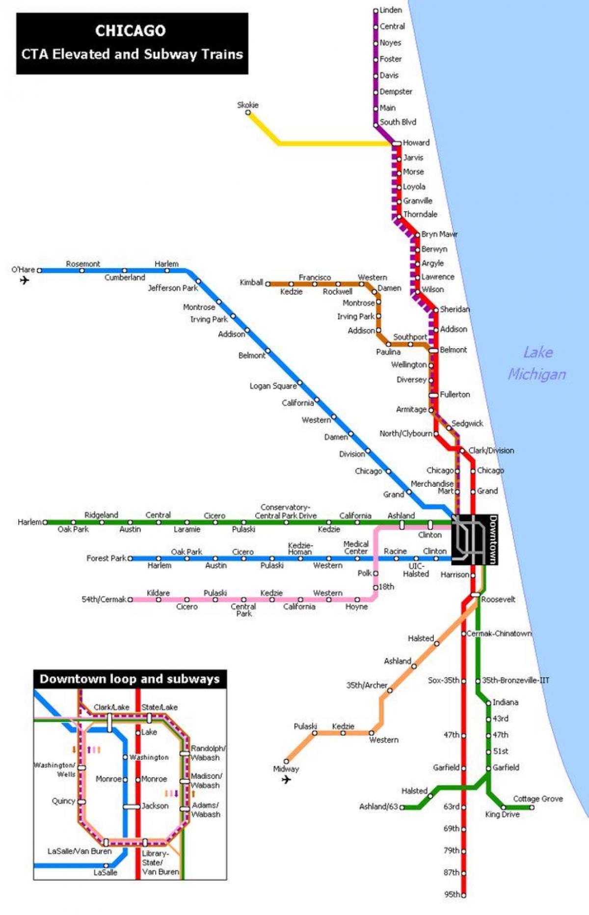 kaart van die metro Chicago