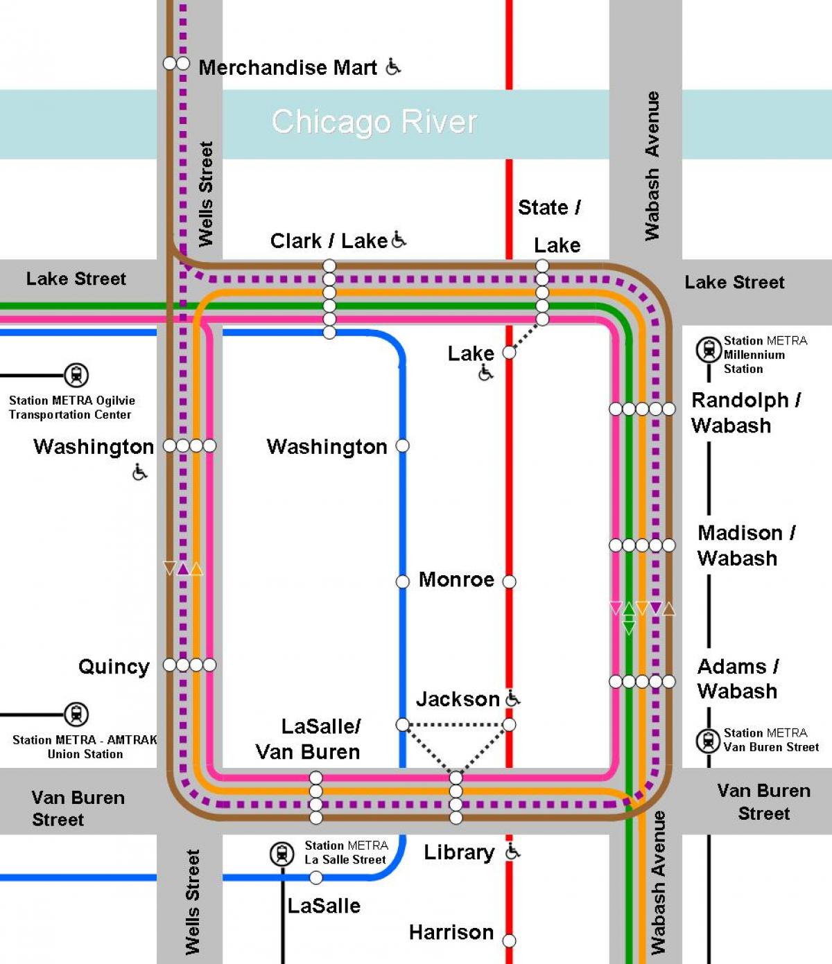 oranje-line kaart Chicago