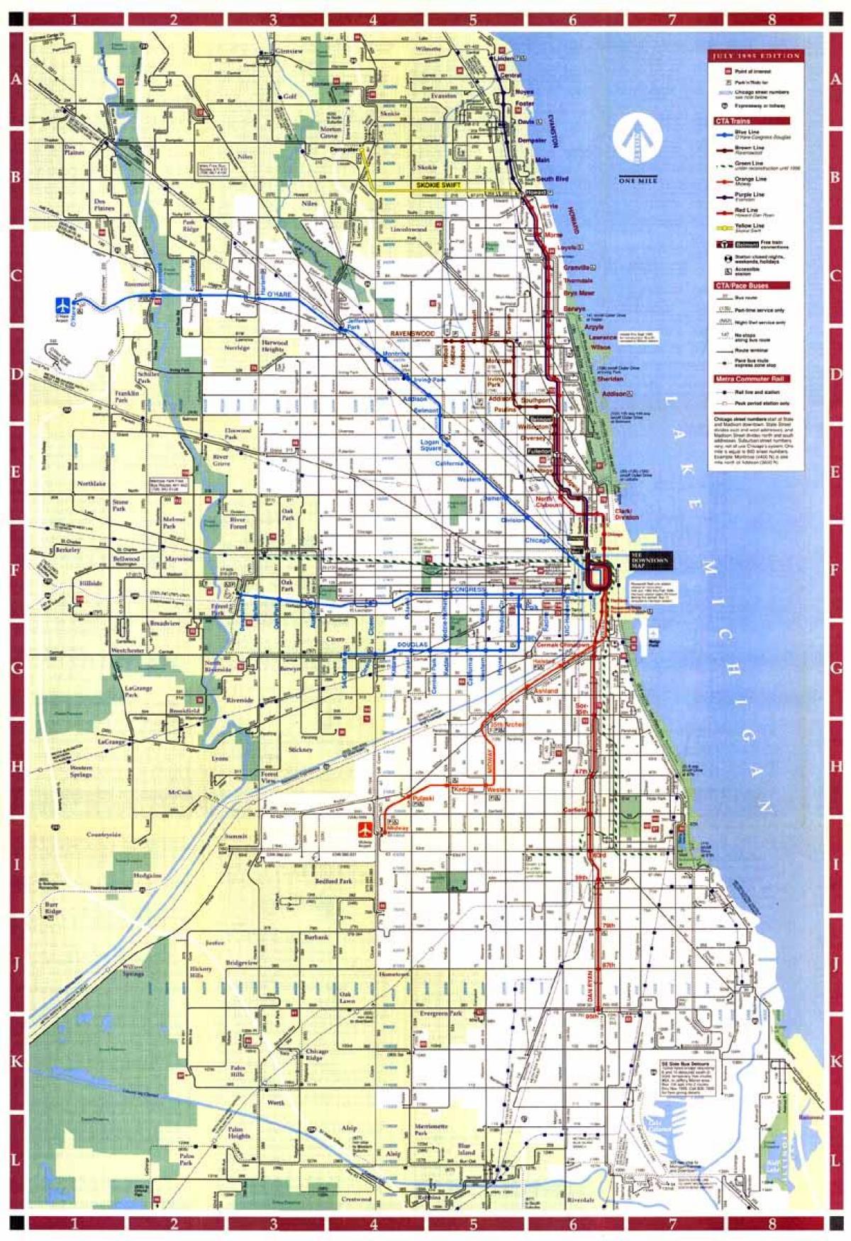 kaart van Chicago stad grense