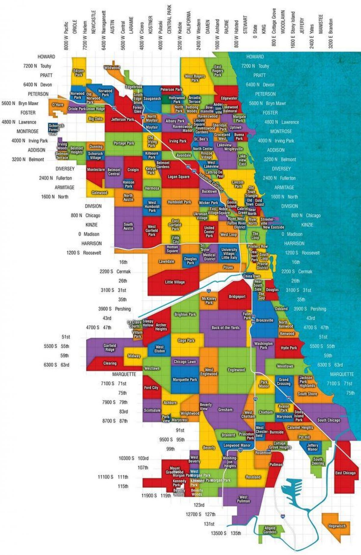 Chicago voorstede kaart