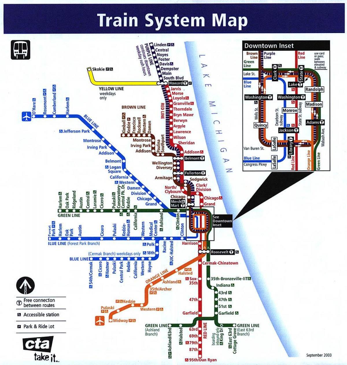 Chicago metro kaart
