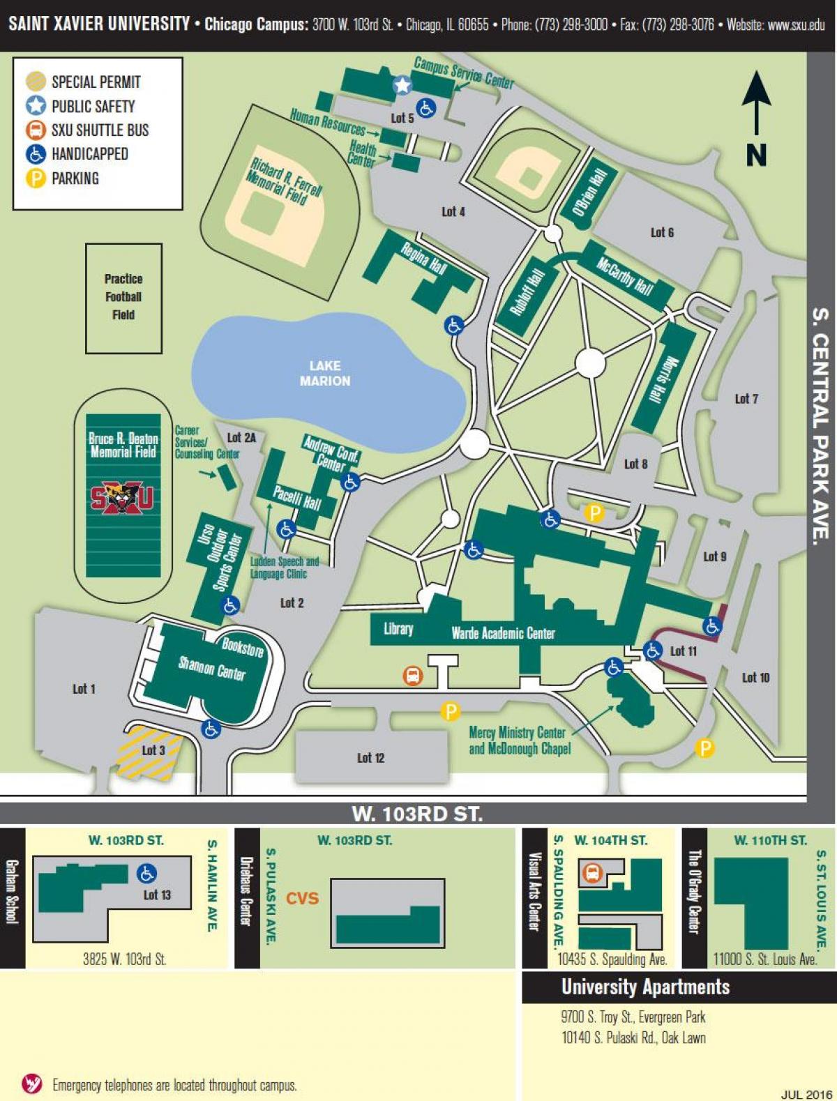 universiteit van Chicago kampus kaart