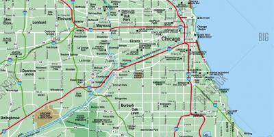 Kaart Chicago area
