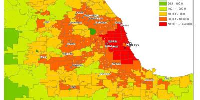 Demografiese kaart van Chicago