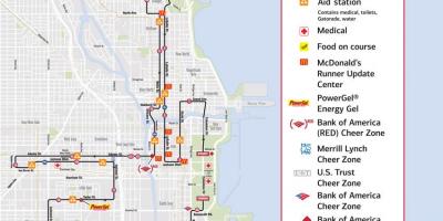 Chicago marathon wedloop kaart