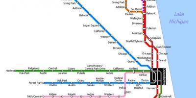 Kaart van die metro Chicago