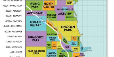 Woonbuurte in Chicago kaart