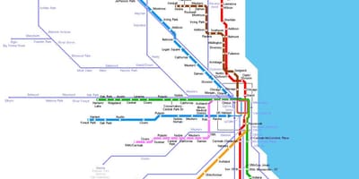 Chicago metro stasie kaart