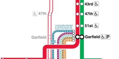 Chicago metro kaart rooi lyn