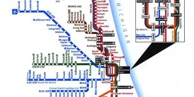 Chicago trein stelsel kaart